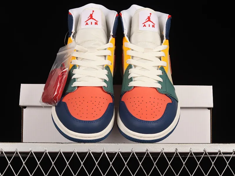 All categories Air Jordan Jordan series basketball shoes Air Jordan 1 Mid Air Jordan 1 "Multi-Colour" AJ1 Qiao 1 colorful color matching China basketball shoes DN3738-400